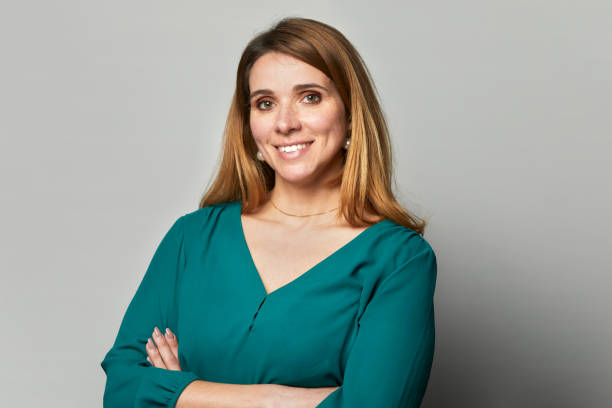 A businesswoman's portrait looking at the camera.