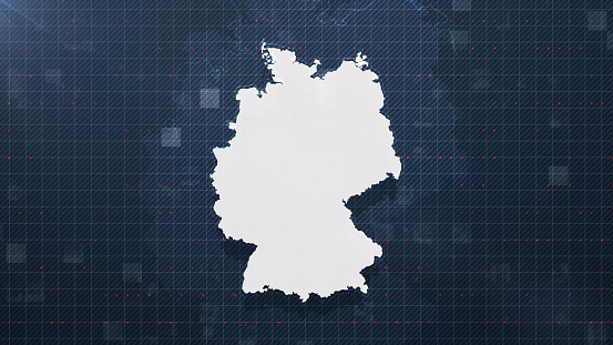 GERMANY map against blue animated background 4k UHD