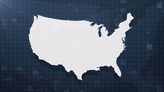 UNITED STATES Map against blue background 4k UHD