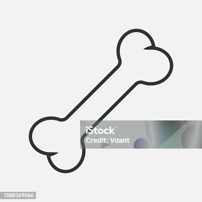 istock Outline bone dog icon isolated flat design vector illustration. 1388369066