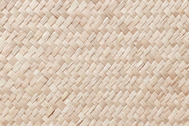 istock Pattern of reed weaving mat with vintage style for background and design art work. 1388369338