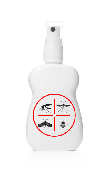 istock Bottle of insect repellent on white background 1388372833