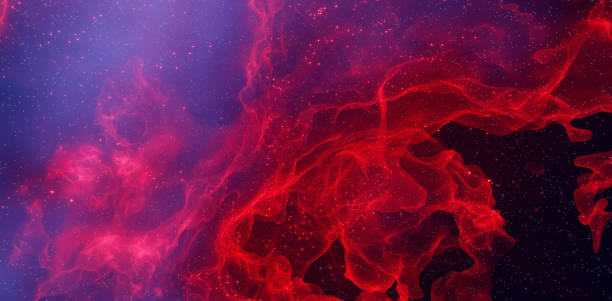 istock Creative Nebula In Cosmos Far Away colorful Red Banner Background ,, 1388373306
