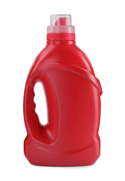 istock Red bottle of detergent isolated on white 1388376974