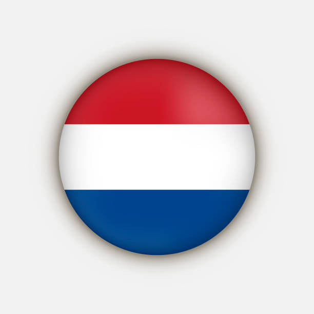 국가 네덜란드. 네덜란드 국기. 벡터 그림입니다. - netherlands symbol flag button stock illustrations