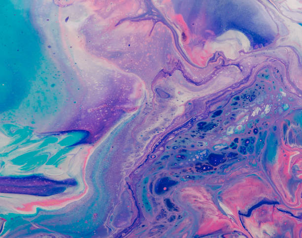 istock Fluid Art. Liquid acrylic artwork with beautiful mixed paints. Can be used for interior poster. Mixing paints. Modern art. Marble texture 1388378748