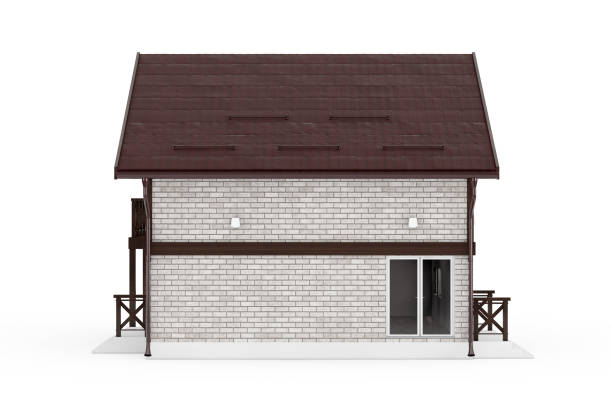 istock Modern White Brick Family House Cottage. 3d Rendering 1388384642