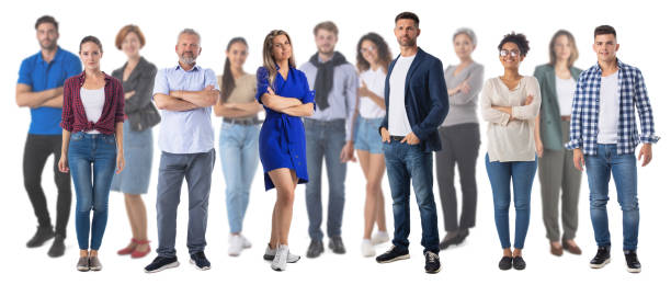 istock Many casual people on white 1388394504