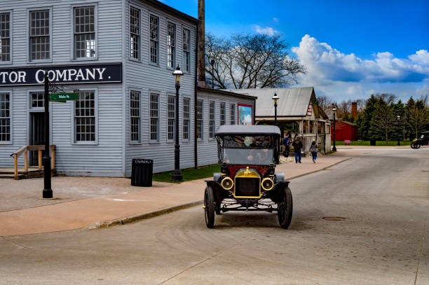 Ford t model in the greenfield village before the first old original rebuilt Ford Motor Company Dearborn, MI / USA - 04.21.2018 : Ford t model in the greenfield village before the first old original rebuilt Ford Motor Company henry ford museum stock pictures, royalty-free photos & images