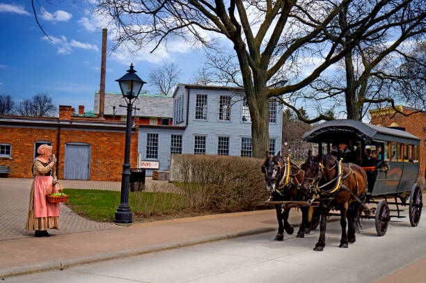 Ford t model in the greenfield village before the first old original rebuilt Ford Motor Company Dearborn, MI / USA - 04.21.2018 : Ford t model in the greenfield village before the first old original rebuilt Ford Motor Company henry ford museum stock pictures, royalty-free photos & images