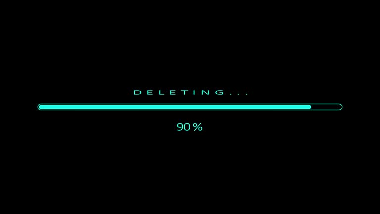 Deleting bar isolated on black background