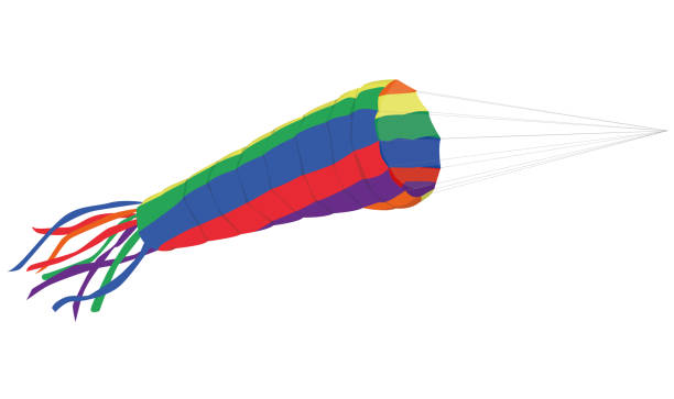 istock multicolored kite isolated on white background. wind socks. parafoils. kite in the sky. 1388400876