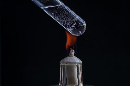 Alcohol Lamp And Test Tube In The Experiment