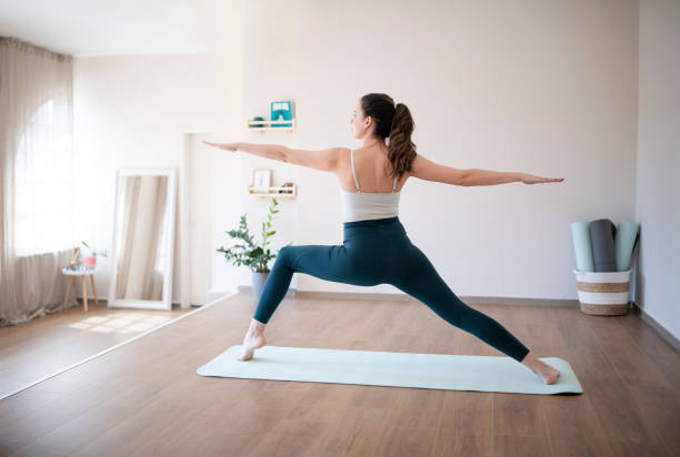 istock Yoga pilates workout at studio. 1388402342