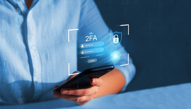Privacy protect data and cybersecurity. Two-Factor Authentication concept.2FA increases the security of your account. stock photo