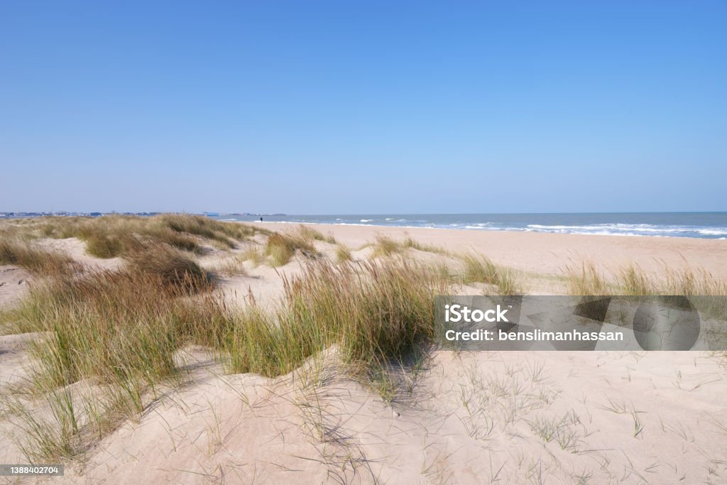 Redoubt beach in Merville-Franceville-Plage Redoute beach in Merville-Franceville-Plage. Normandy coast Beach Stock Photo