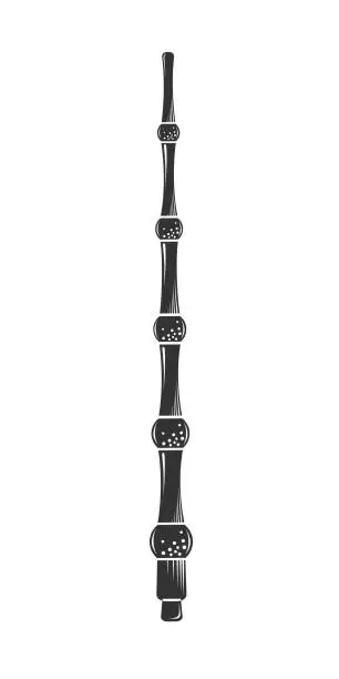 Vector illustration of A magic elderberry wand from the Harry Potter universe, part of the Deathly Hallows. Vector