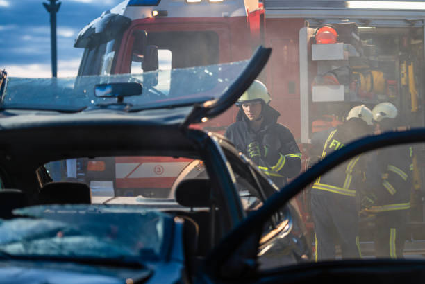 istock Firefigters At A Car Accident Scene 1388405062