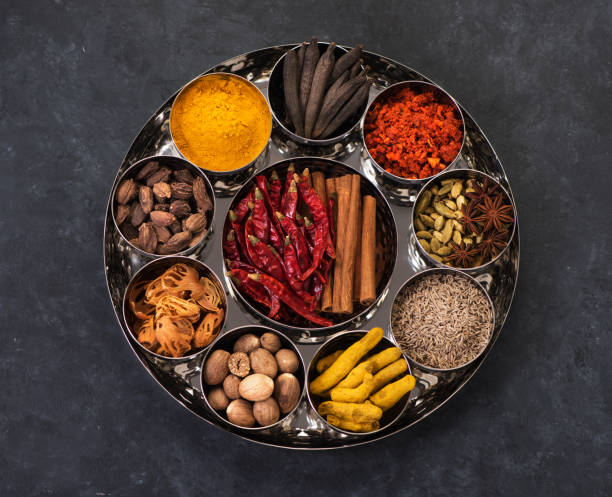 istock Indian spices and seasonings. Masala dabba box 1388405152