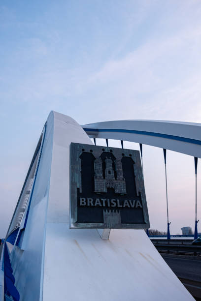 istock Bratislava entry sign at the Most Apollo bridge 1388406303