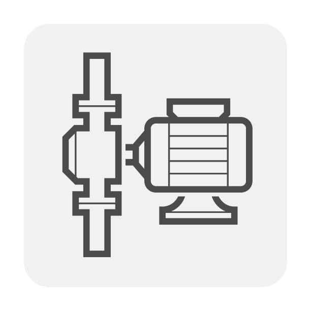 ilustraciones, imágenes clip art, dibujos animados e iconos de stock de diseño de icono vectorial de bomba de agua para control, distribución y suministro de agua, petróleo y gas. - sewage treatment plant wastewater water pump valve