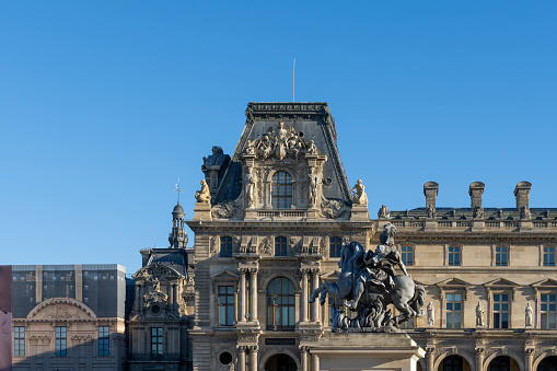 The Louvre in Paris France, This is the famous building close to the River Seine and includes both the Venus de Milo and the Mona Lisa.