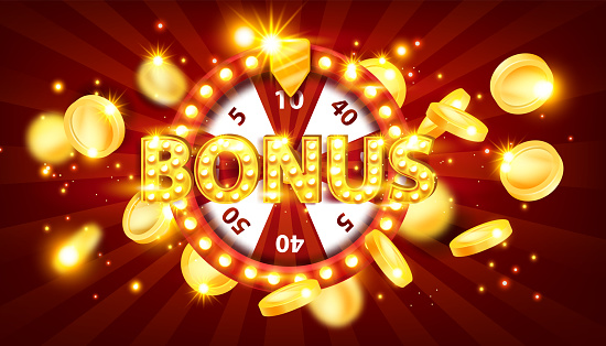 Fortune spin bonus illustration lottery winner celebration background. Bonus promotion