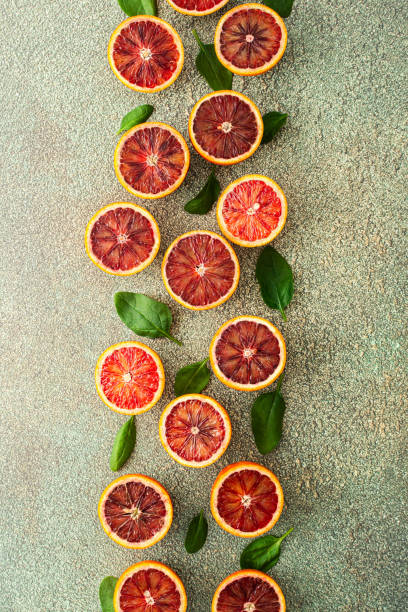 istock Blood orange halves with spinach leaves 1388417845