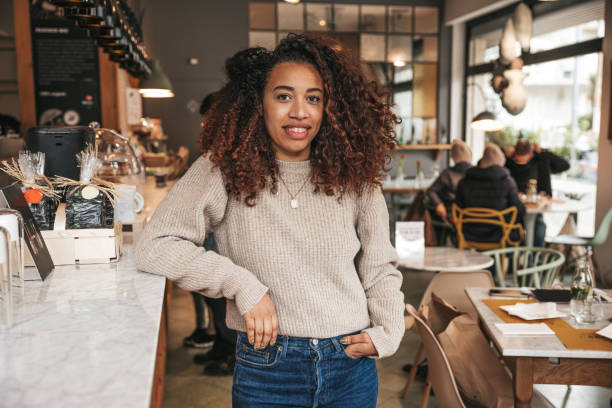 istock Woman at a restaurant counter 1388418117