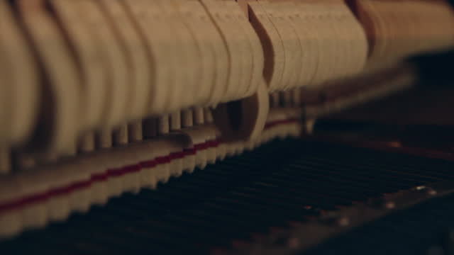 Inside a vintage piano
