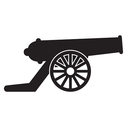 Cannon icon. War, weapon icon vector image.