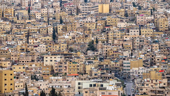Amman, Jordan - 03.20.2022: Typical building of the city of Amman.