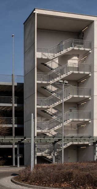 istock an exterior staircase at a car park 1388428459