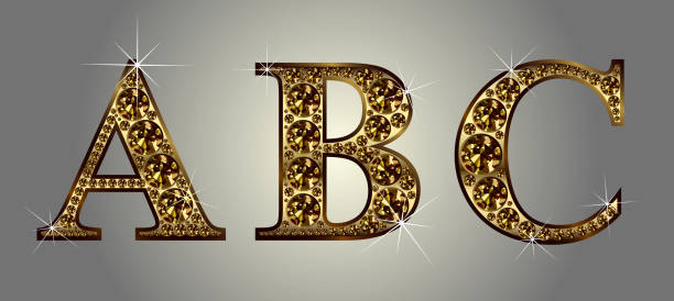 Diamond alphabet letters. Stunning beautiful ABC jewelry set in gems and silver. Vector eps10 illustration. Diamond alphabet letters. Stunning beautiful ABC jewelry set in gems and silver. Vector eps10 illustration.. fancy letter b drawing stock illustrations