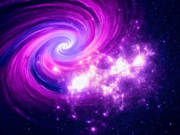 istock Spiral galaxy and star clusters - abstract 3d illustration - space theme 1388436462