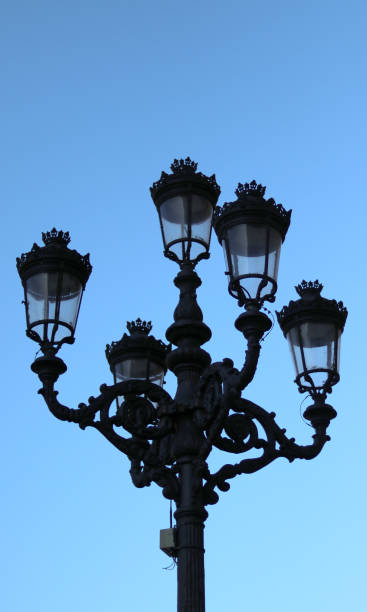 istock Lamppost of a city under the blue sky 1388436574