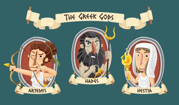 Vector illustration of Greek Gods