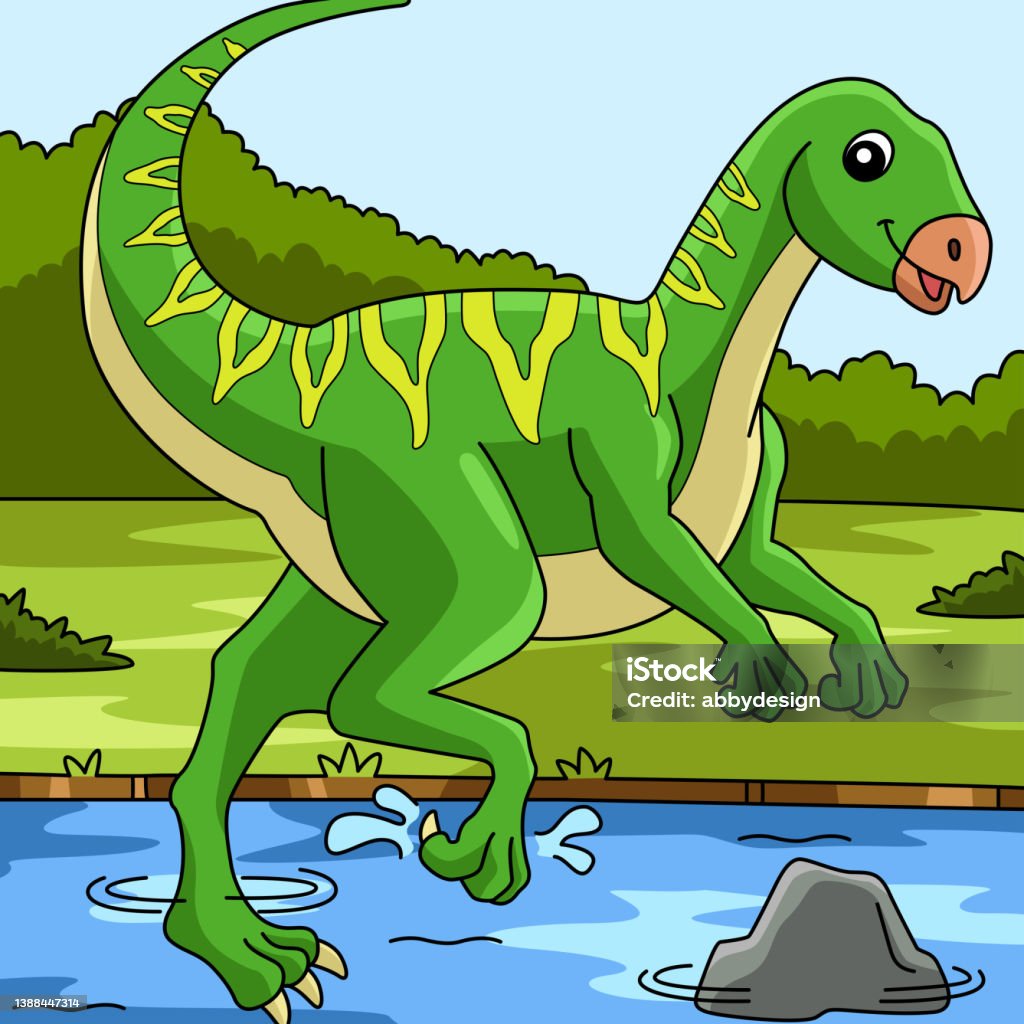 Quantassaurus Qantassaurus Dinosaur Colored Cartoon Illustration Stock Illustration ...
