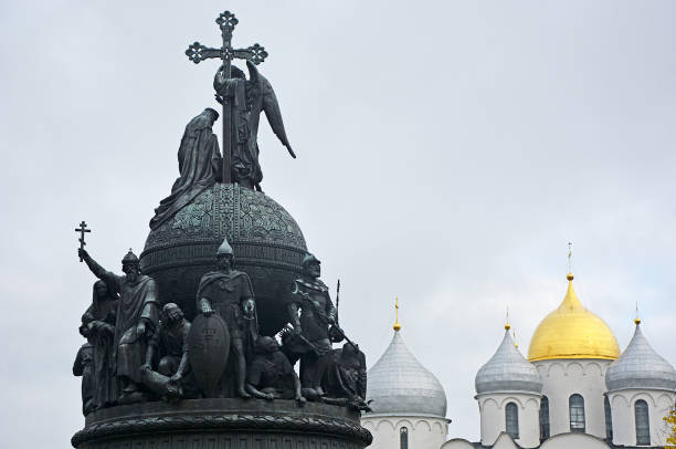 istock Sofia cathedral and monument for Russia millennium in Veliky Novgorod 1388447756