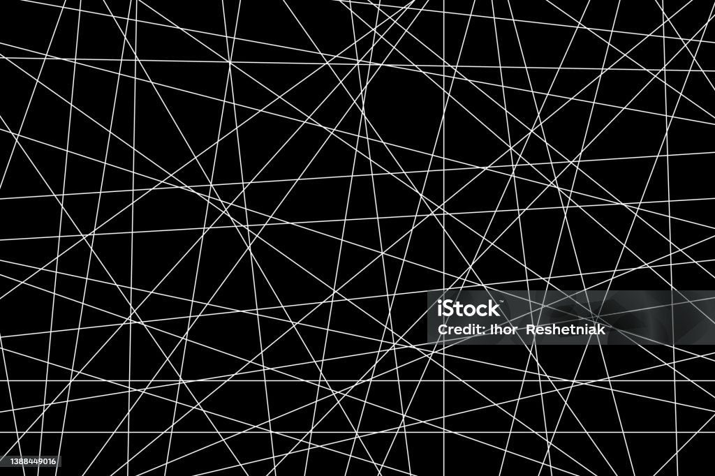 White Random Lines Random Line Pattern On Black Background Geometric ...