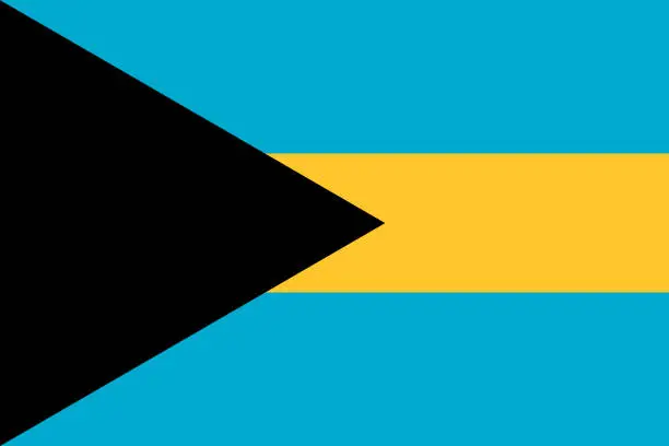 Vector illustration of National Flag of the Bahamas