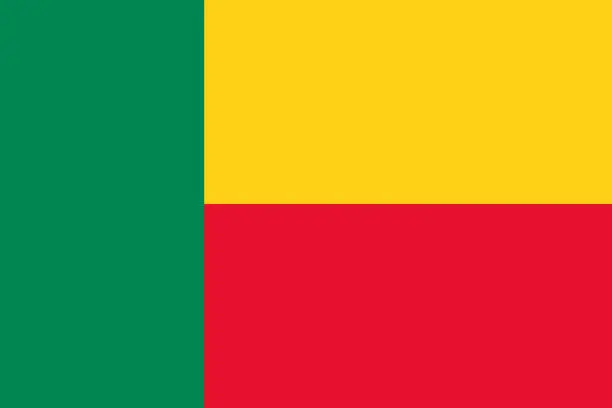 Vector illustration of National Flag of Benin