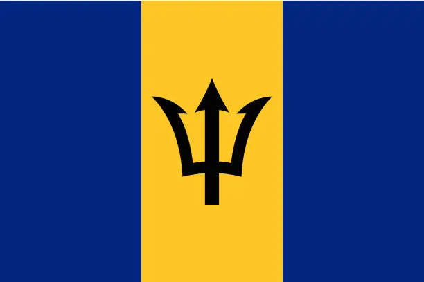 Vector illustration of National Flag of Barbados