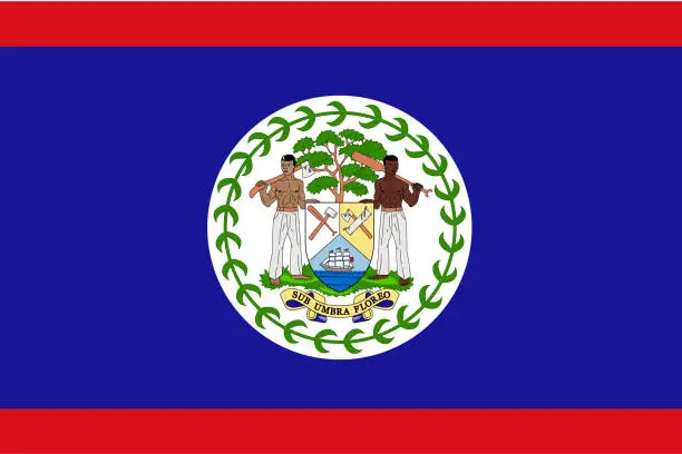Vector illustration of National Flag of Belize