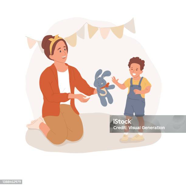 Stuff Rabbit Cartoon Stuffed Bunny Isolated Cartoon Vector Illustration Stock Illustration ...