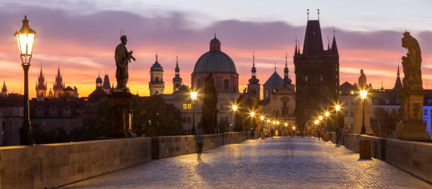 istock Prague - The Charles bridge in the morning. 1388453019