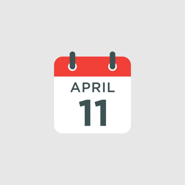 calendar - April 11 icon illustration isolated vector sign symbol calendar - April 11 icon illustration isolated vector sign symbol june file stock illustrations