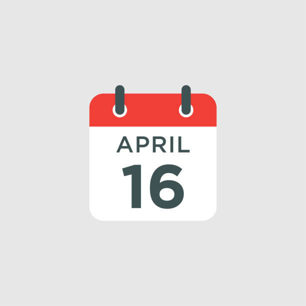 stockillustraties, clipart, cartoons en iconen met calendar - april 16 icon illustration isolated vector sign symbol - kalenders