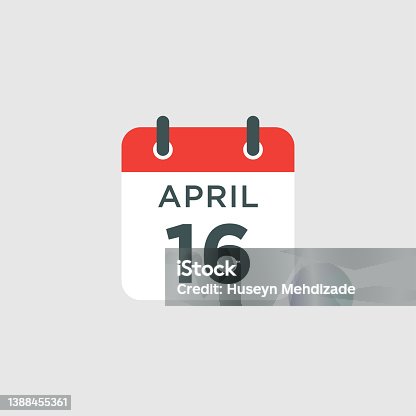 istock calendar - April 16 icon illustration isolated vector sign symbol 1388455361