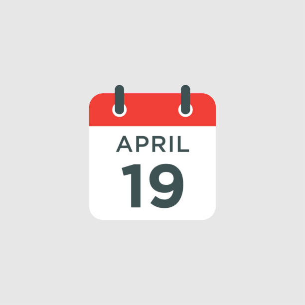 calendar - April 19 icon illustration isolated vector sign symbol calendar - April 19 icon illustration isolated vector sign symbol june file stock illustrations